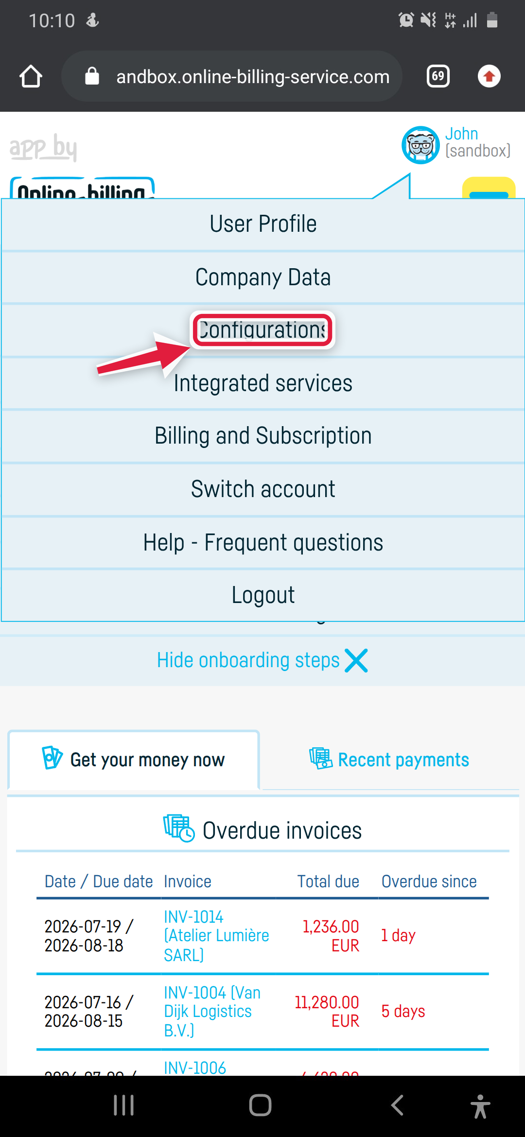 Document layout settings - step 1