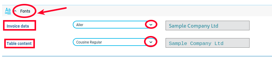 How do I change the appearance of an invoice? - step 6