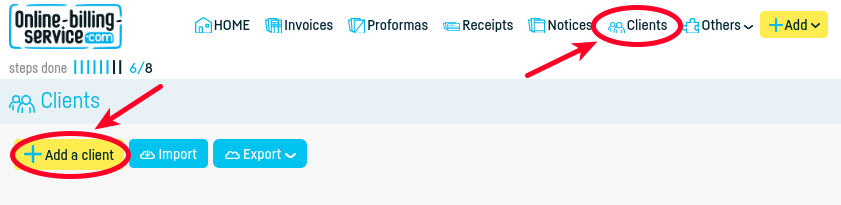 How do I add a new client? - step 1