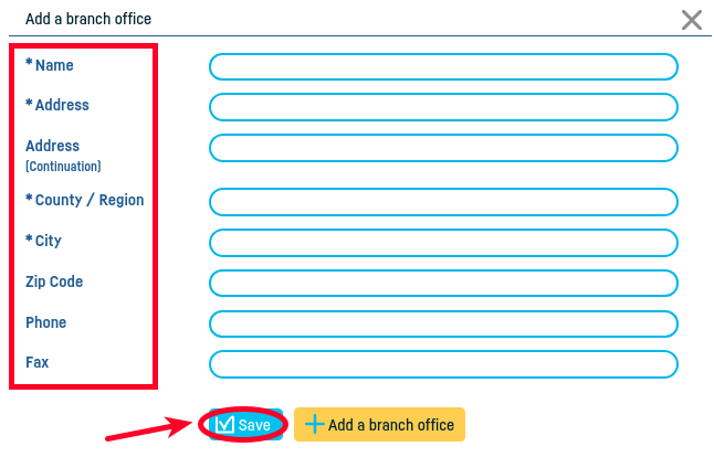 How do I add branch offices? - step 3