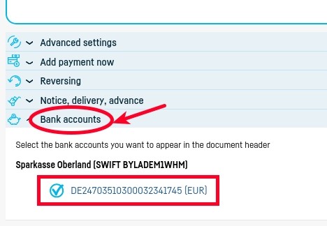 How do I change the data from a saved invoice? - step 2