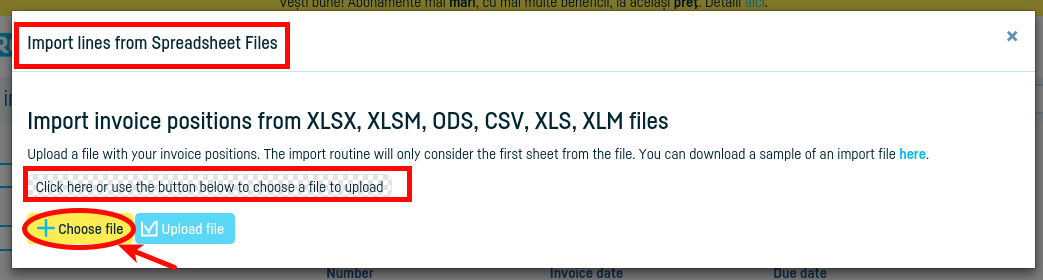 Import lines from documents into your invoice - step 2