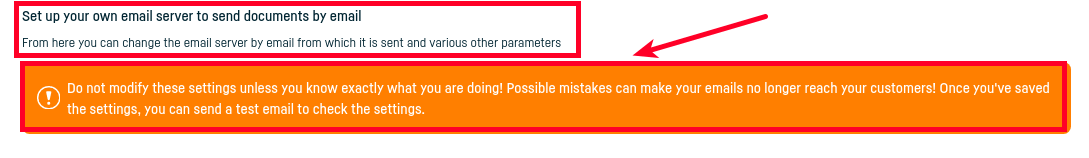 Advanced settings for sending documents by email - step 3