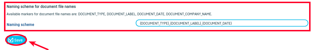 Advanced settings for sending documents by email - step 7