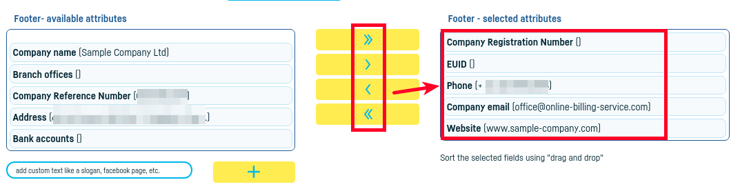 Documents footer - step 4