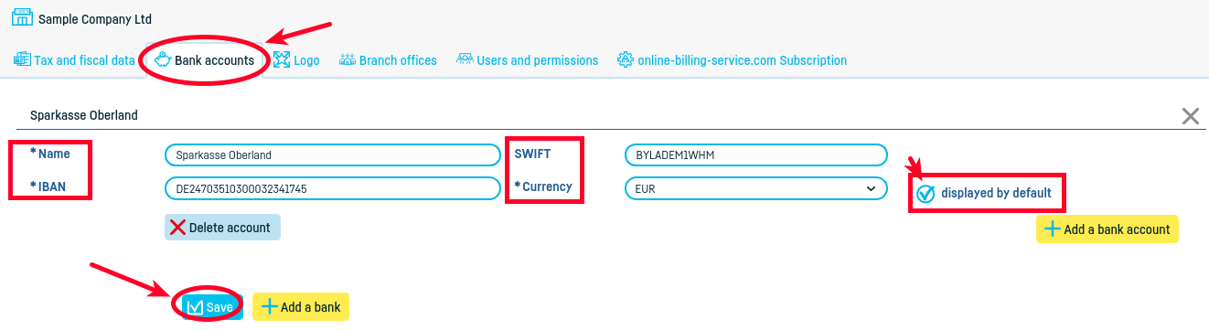 How do I add bank accounts? - step 2