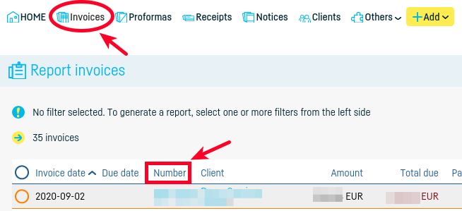 How do I reverse an invoice? - step 1