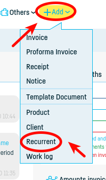 How do I add a recurrent? - step 1