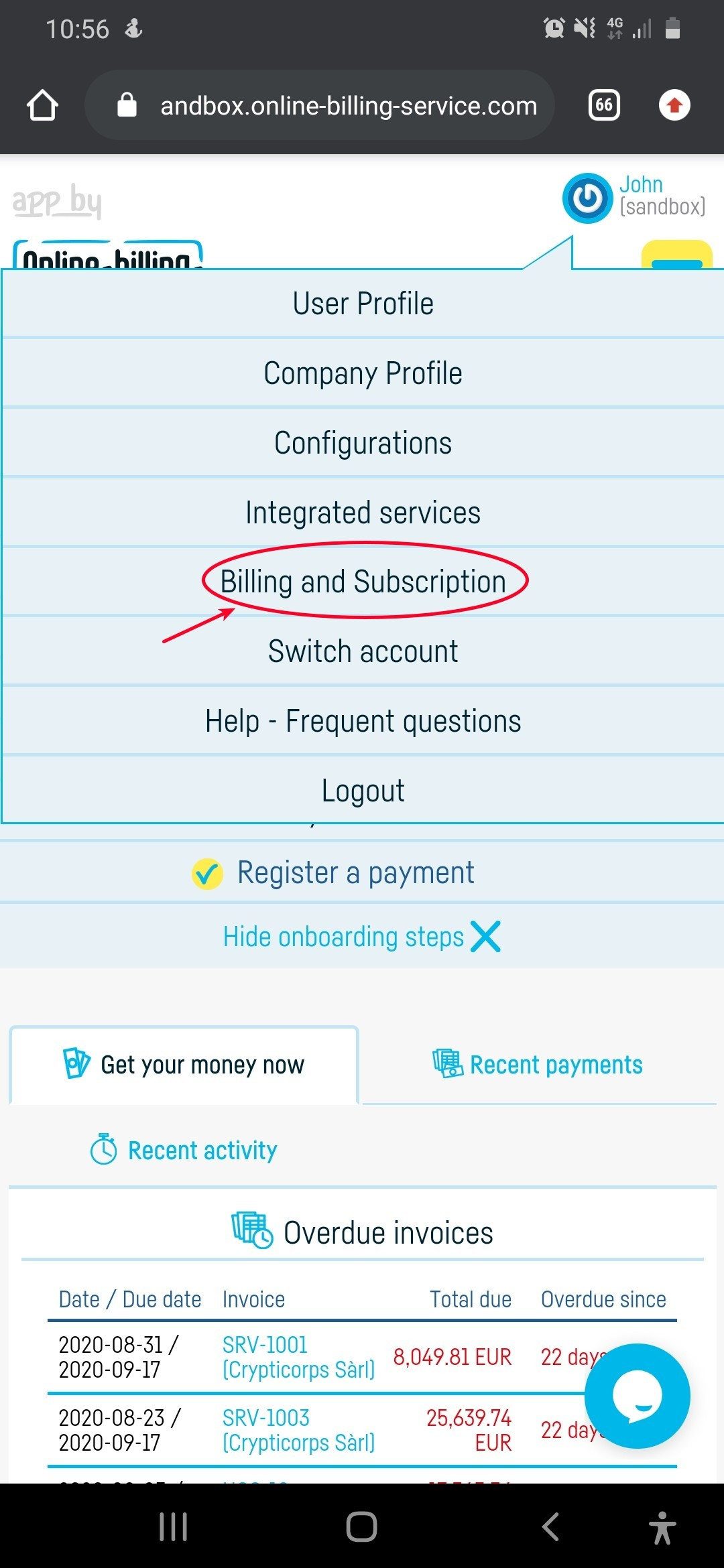 How do I export the data associated with my account? - step 3