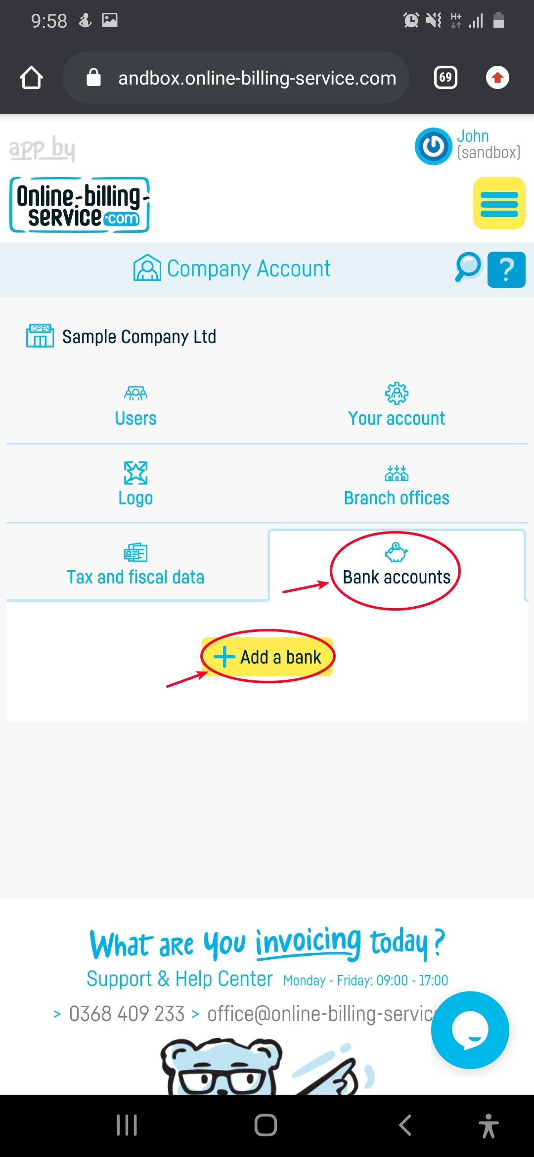 How do I add bank accounts? - step 2