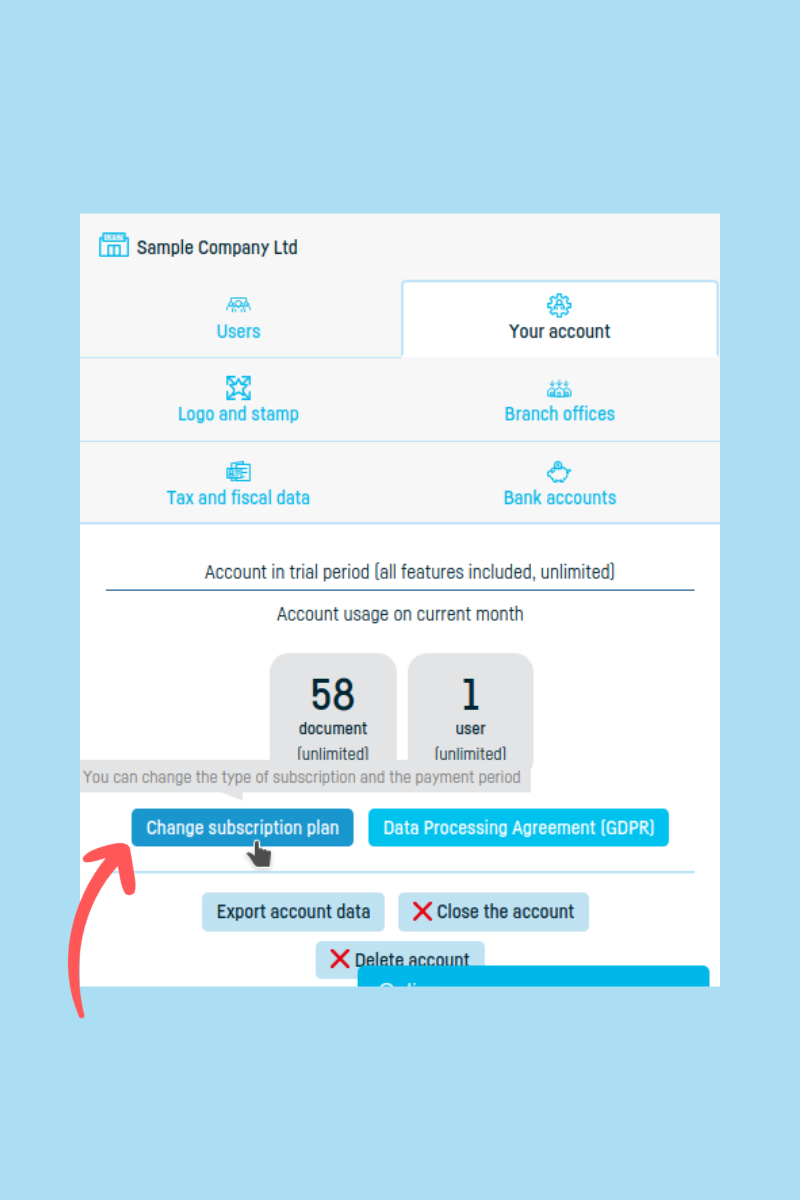 How do I change my subscription and payment period - step 2