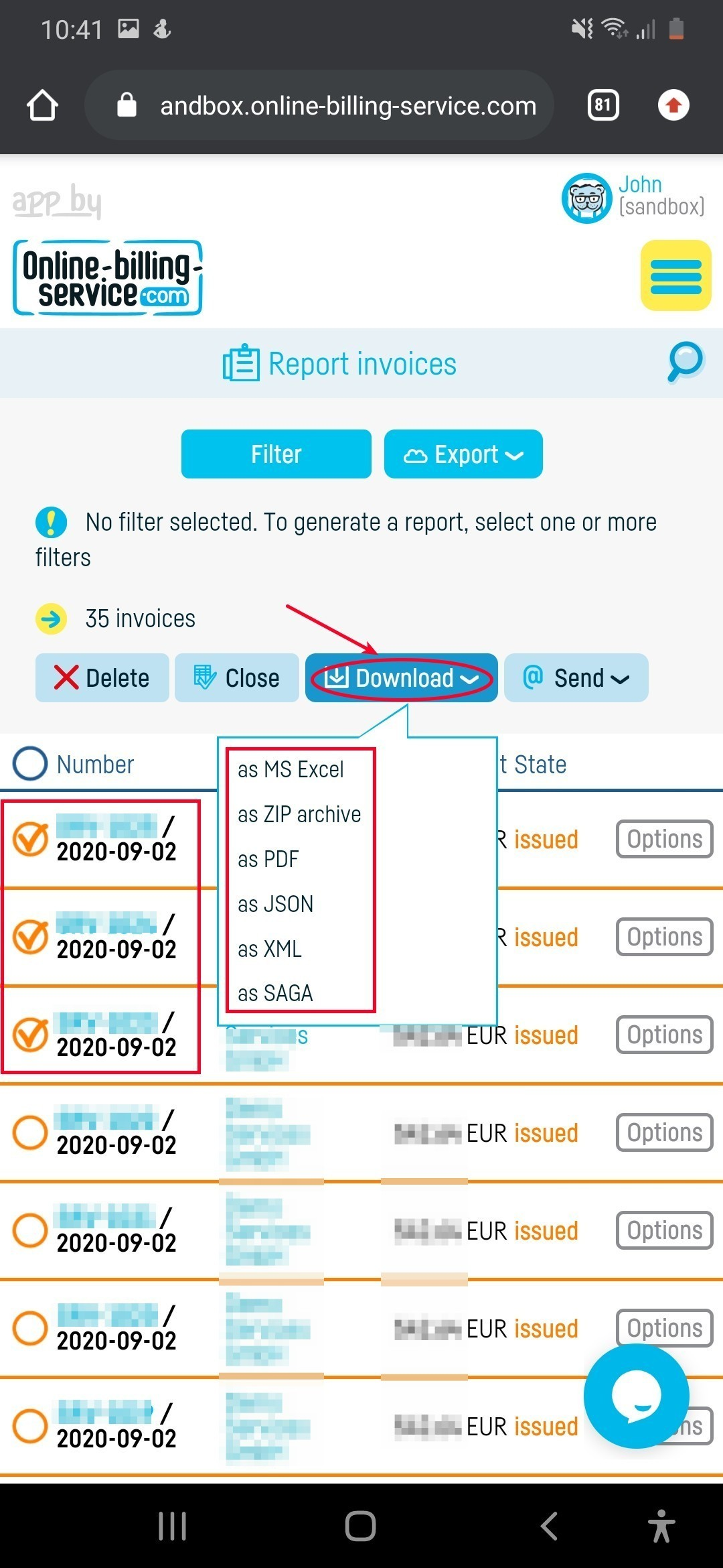 How do I send an invoice by e-mail? - step 8