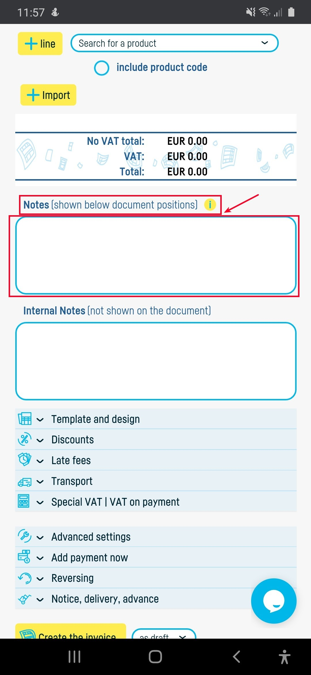 How can I add the issuer to the invoice? - step 1