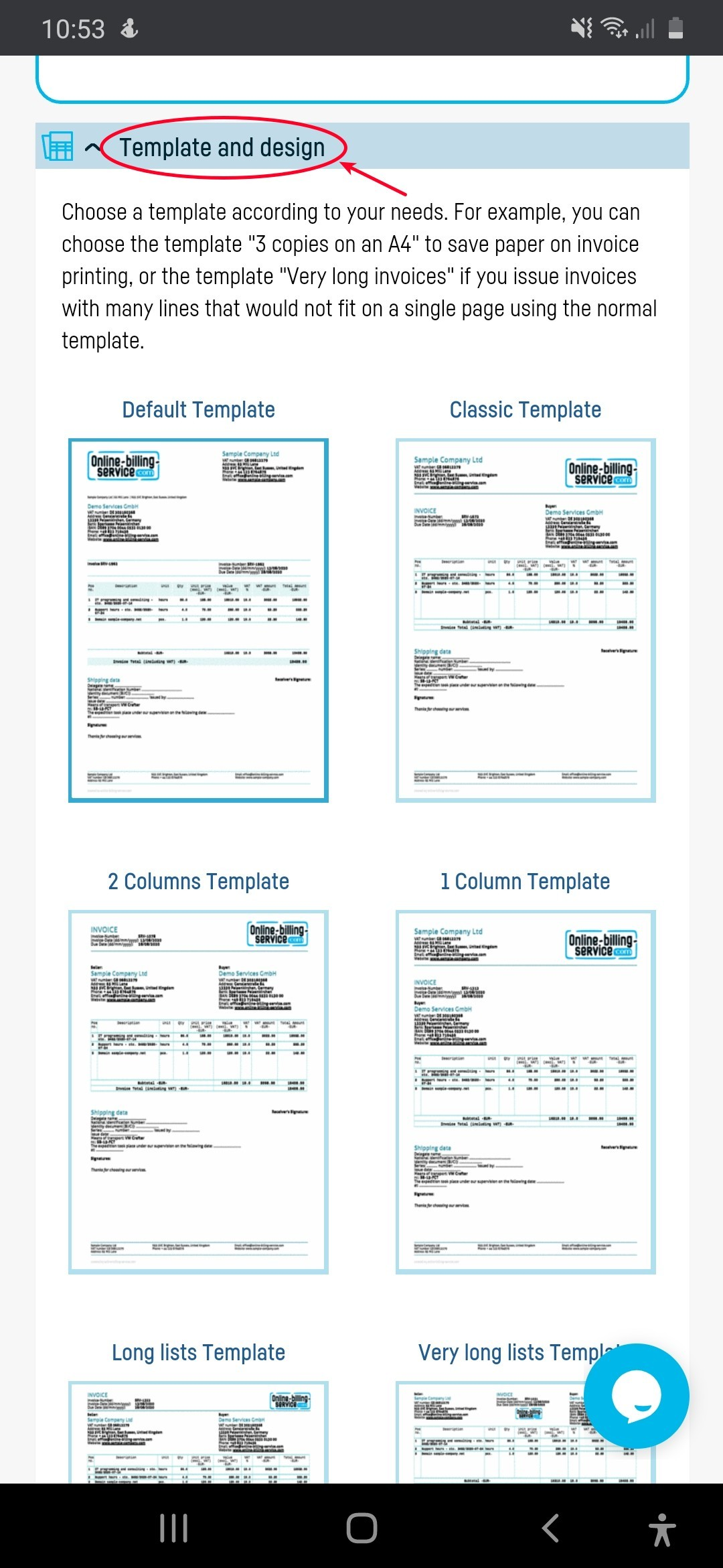 Invoice and receipt on the same sheet? - step 1