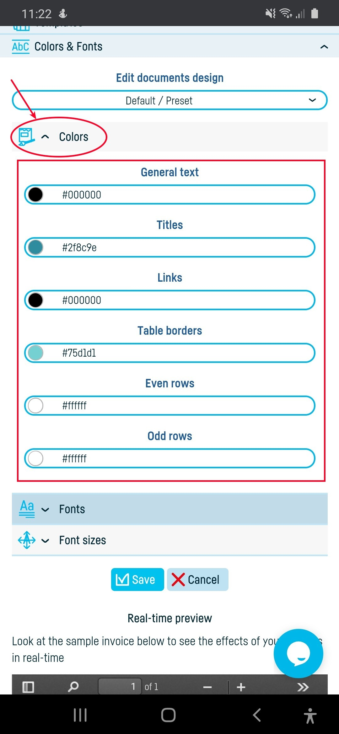 How do I change the appearance of an invoice? - step 4