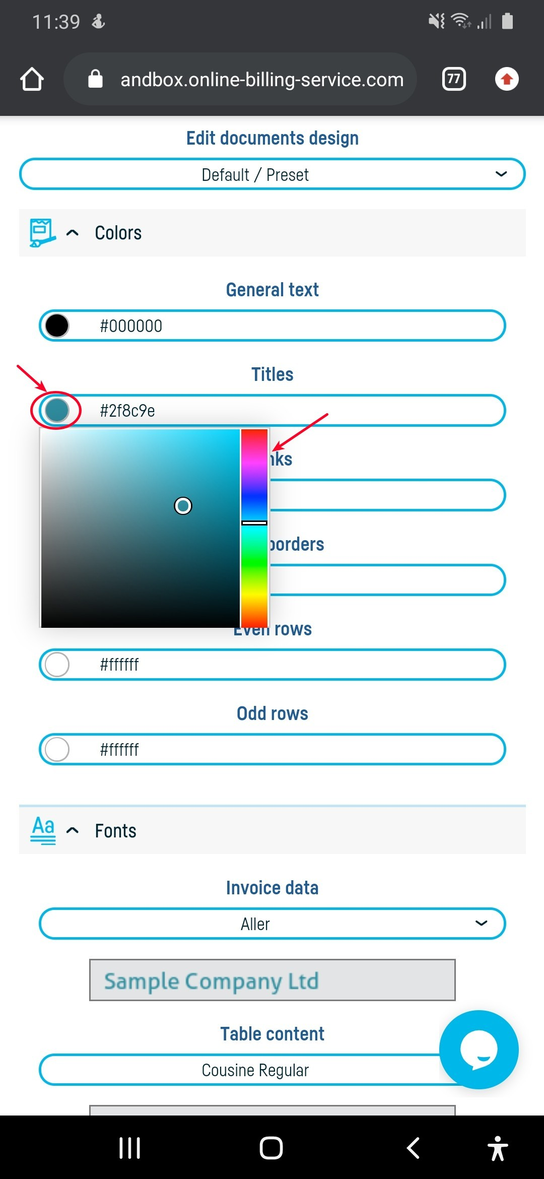 How do I change the appearance of an invoice? - step 5