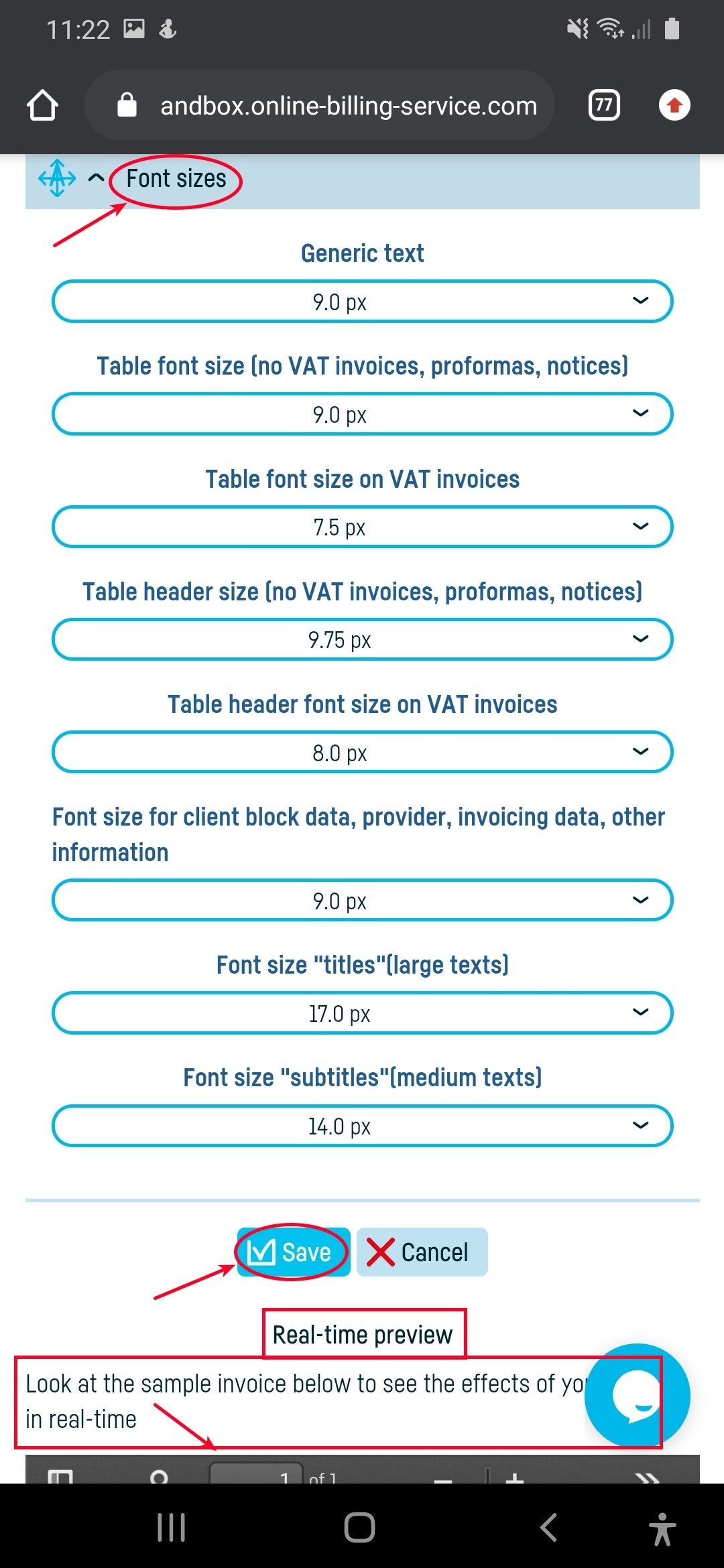 How do I change the appearance of an invoice? - step 7