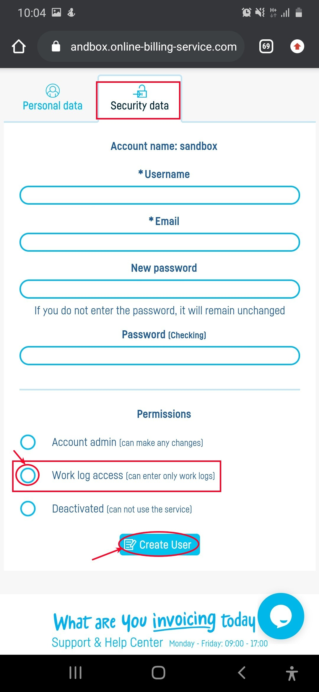 Who can add work logs? - step 3