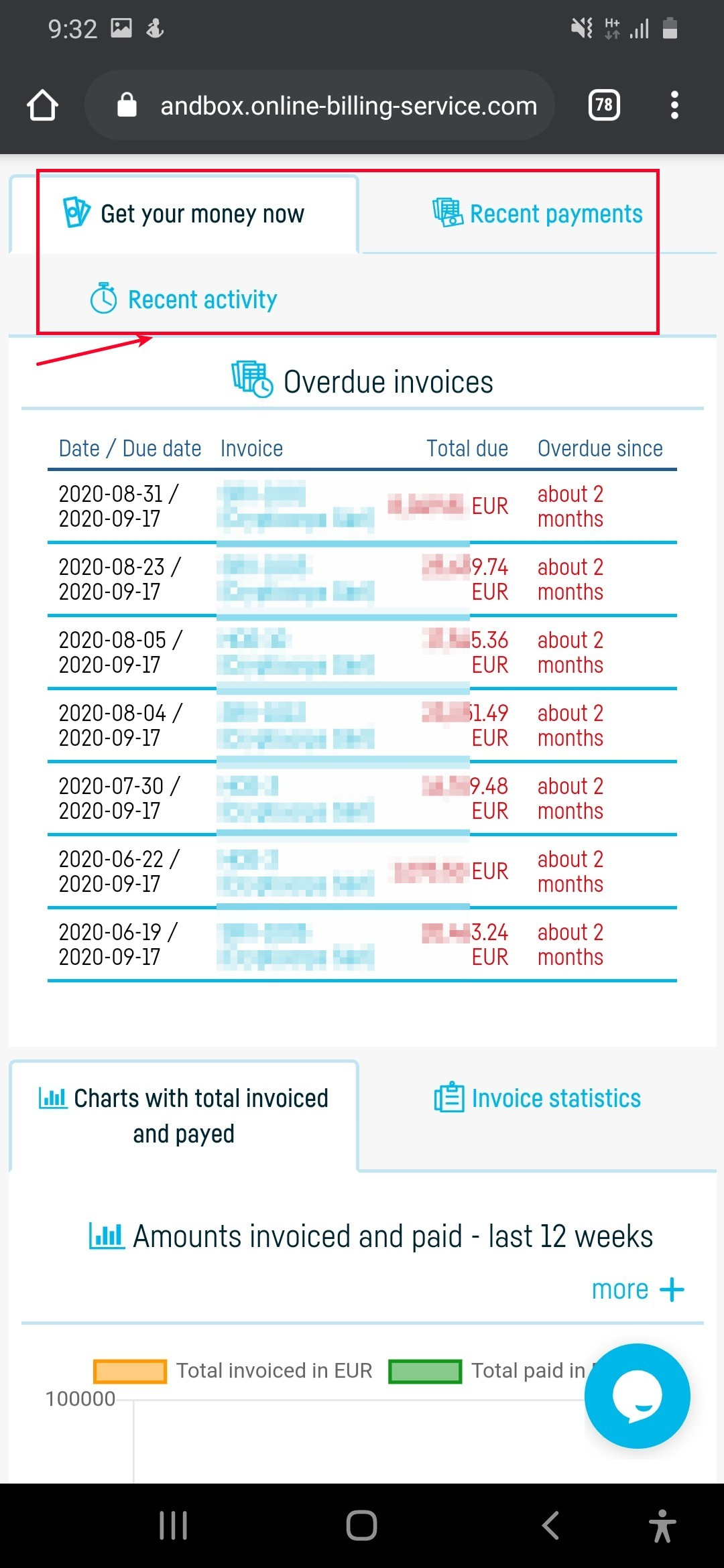 Managing invoices / documents - step 2