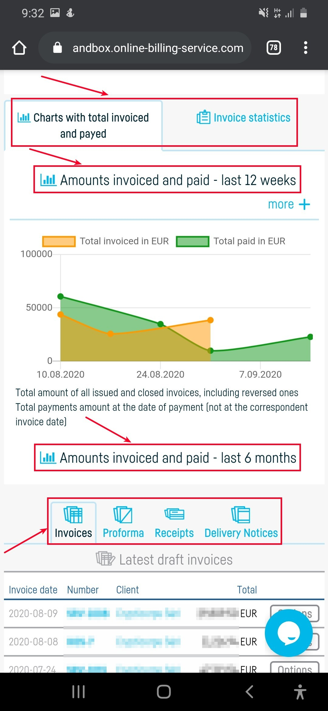 Managing invoices / documents - step 4