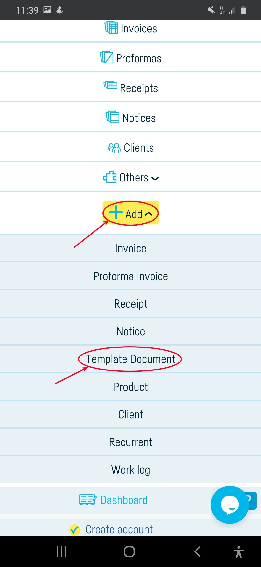 How do I define a standard document template? - step 2