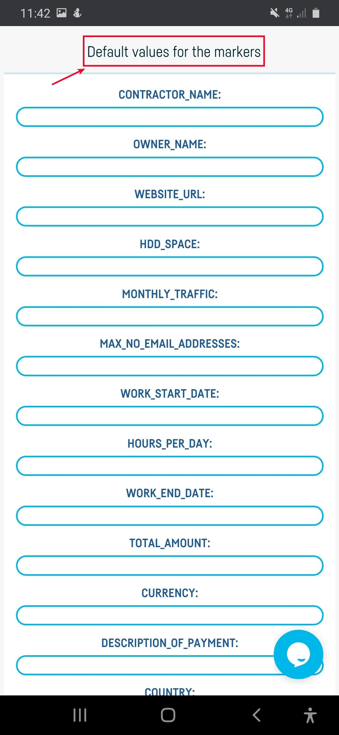 How do I define a standard document template? - step 5