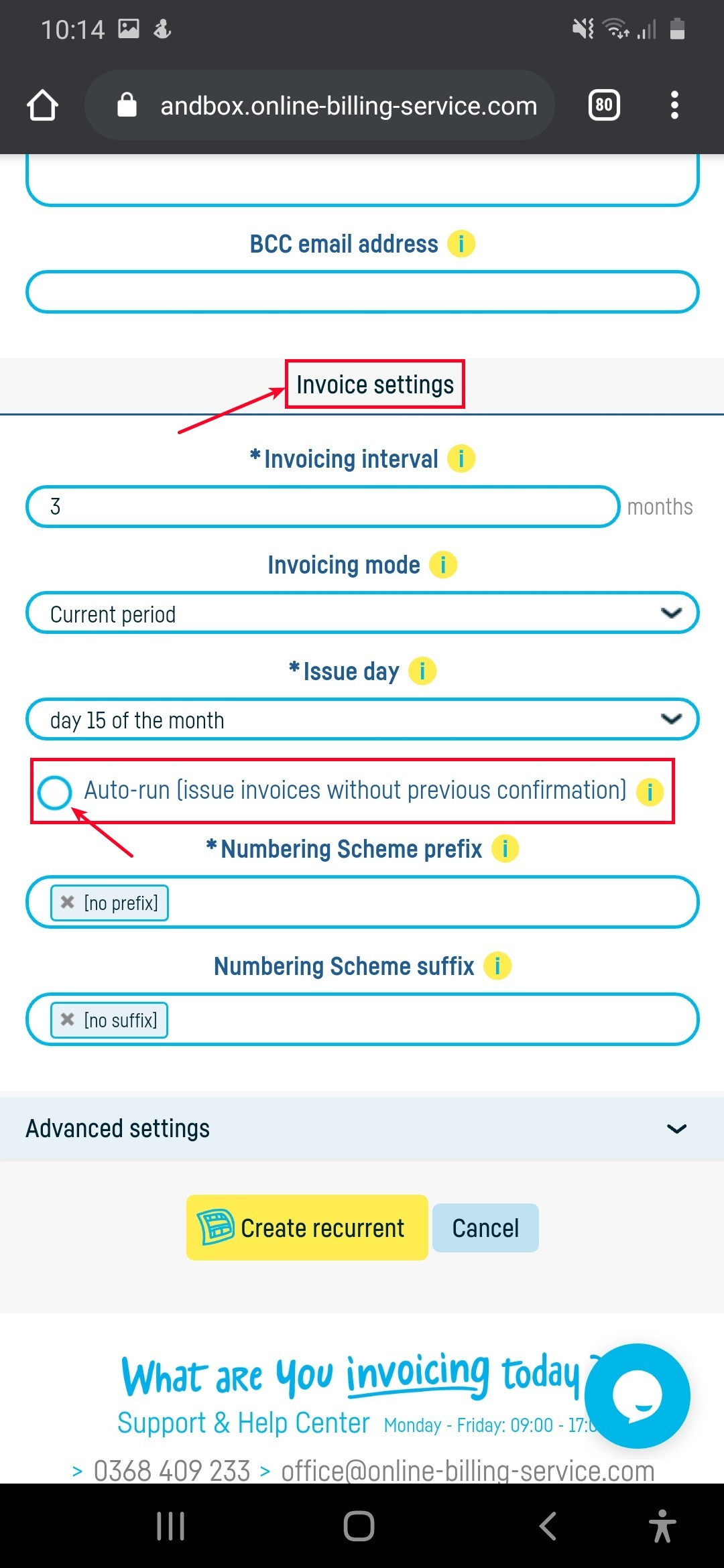 How do I add a recurrent? - step 3