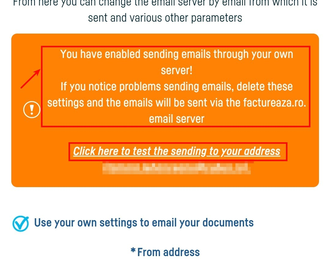 Advanced settings for sending documents by email - step 5