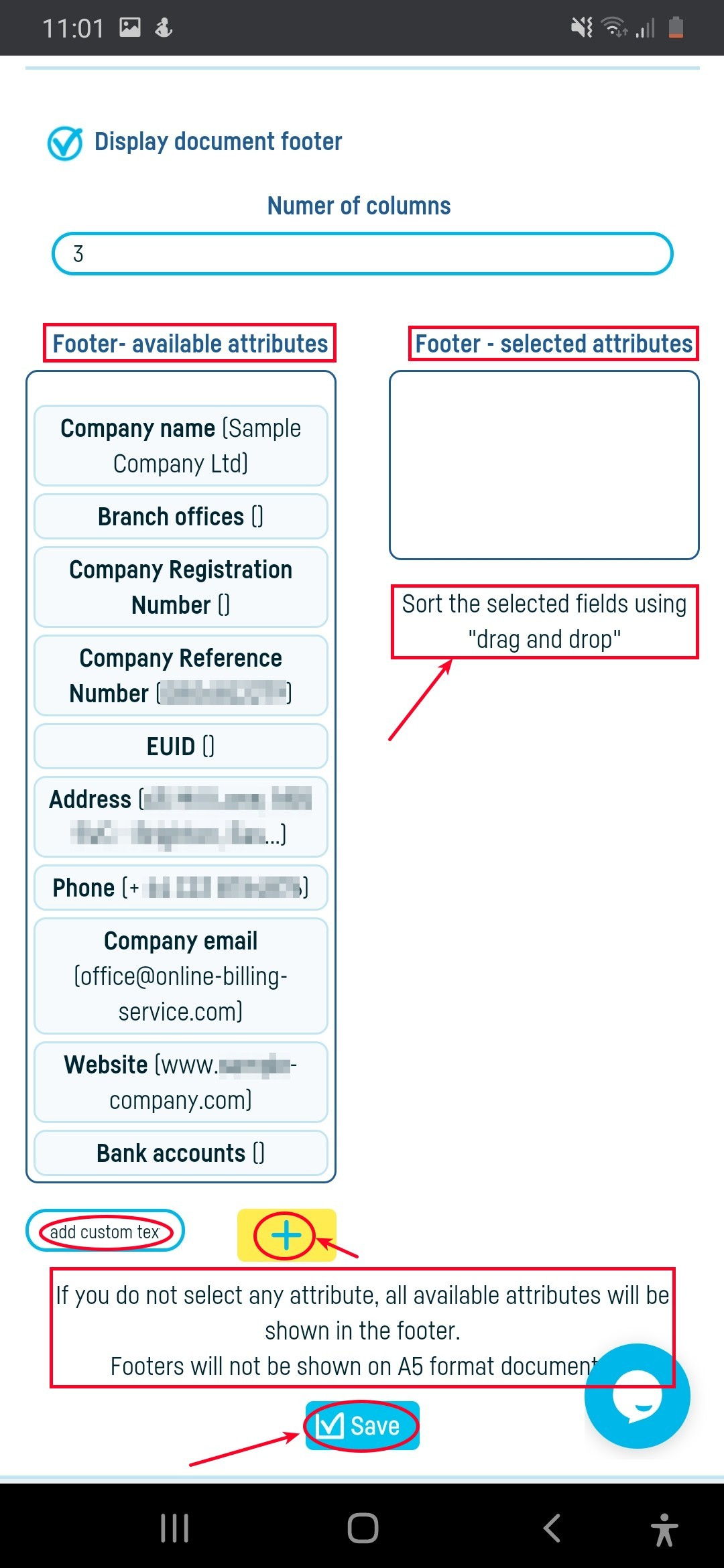 Documents footer - step 3