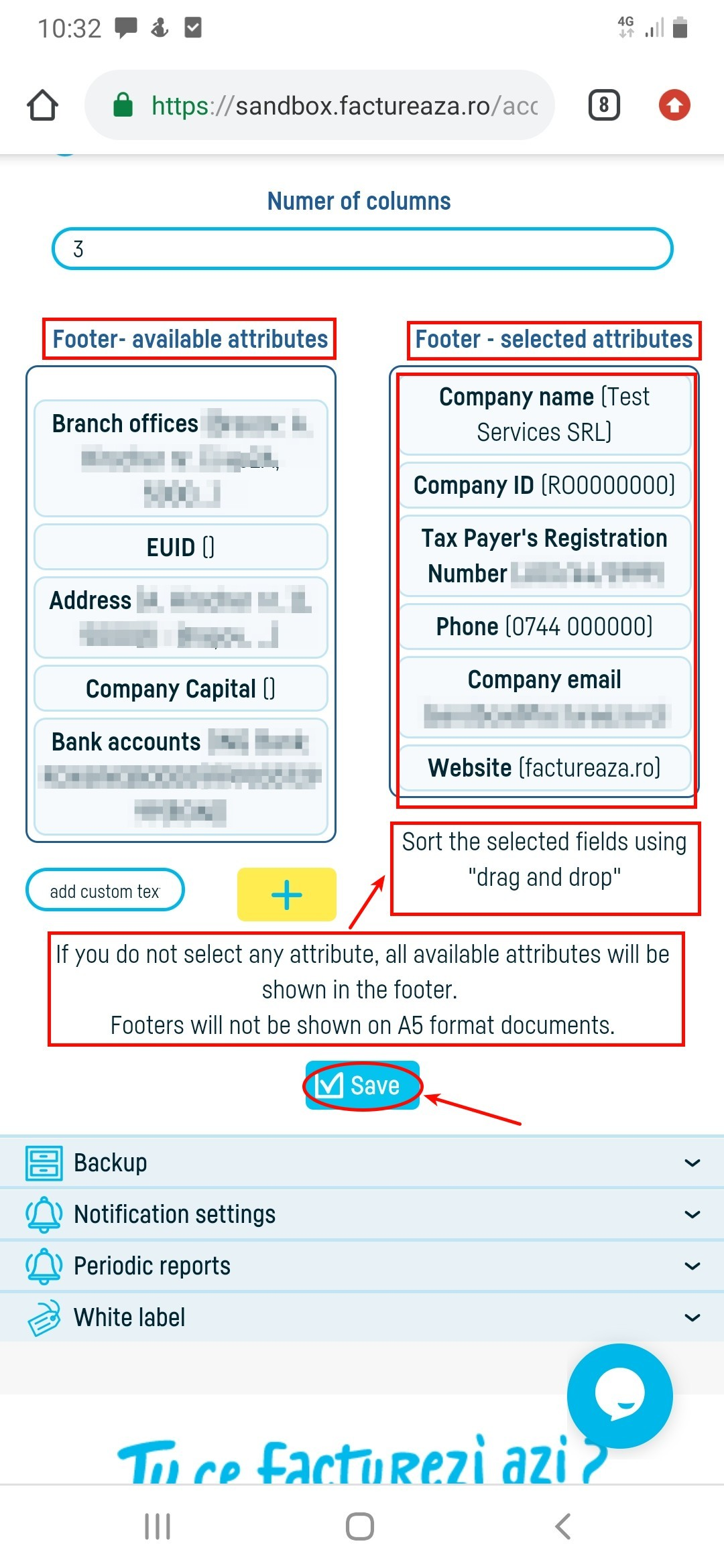 Documents footer - step 4