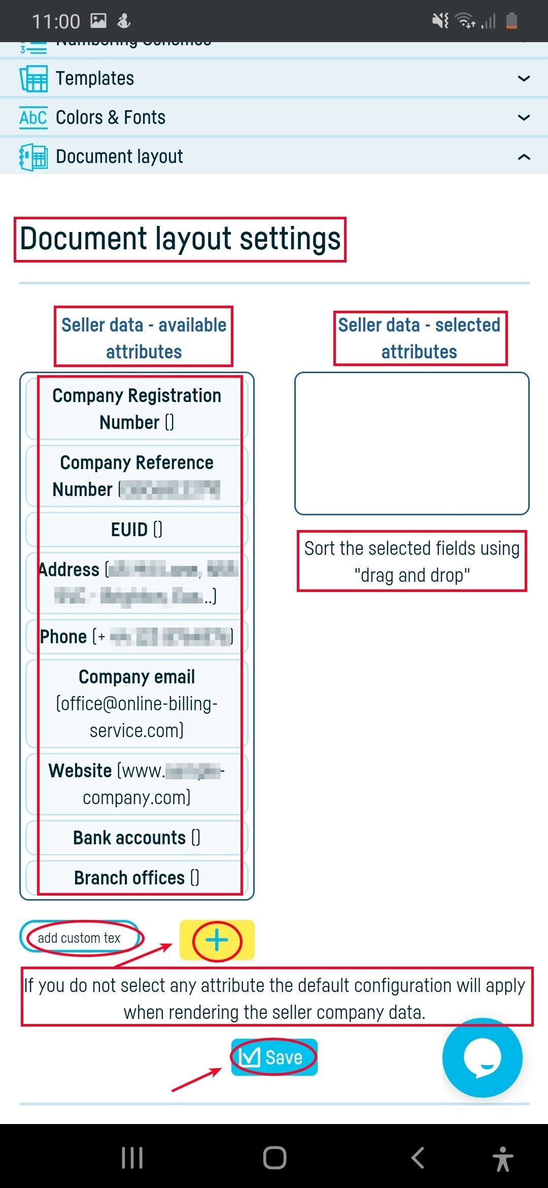 Document layout settings - step 3