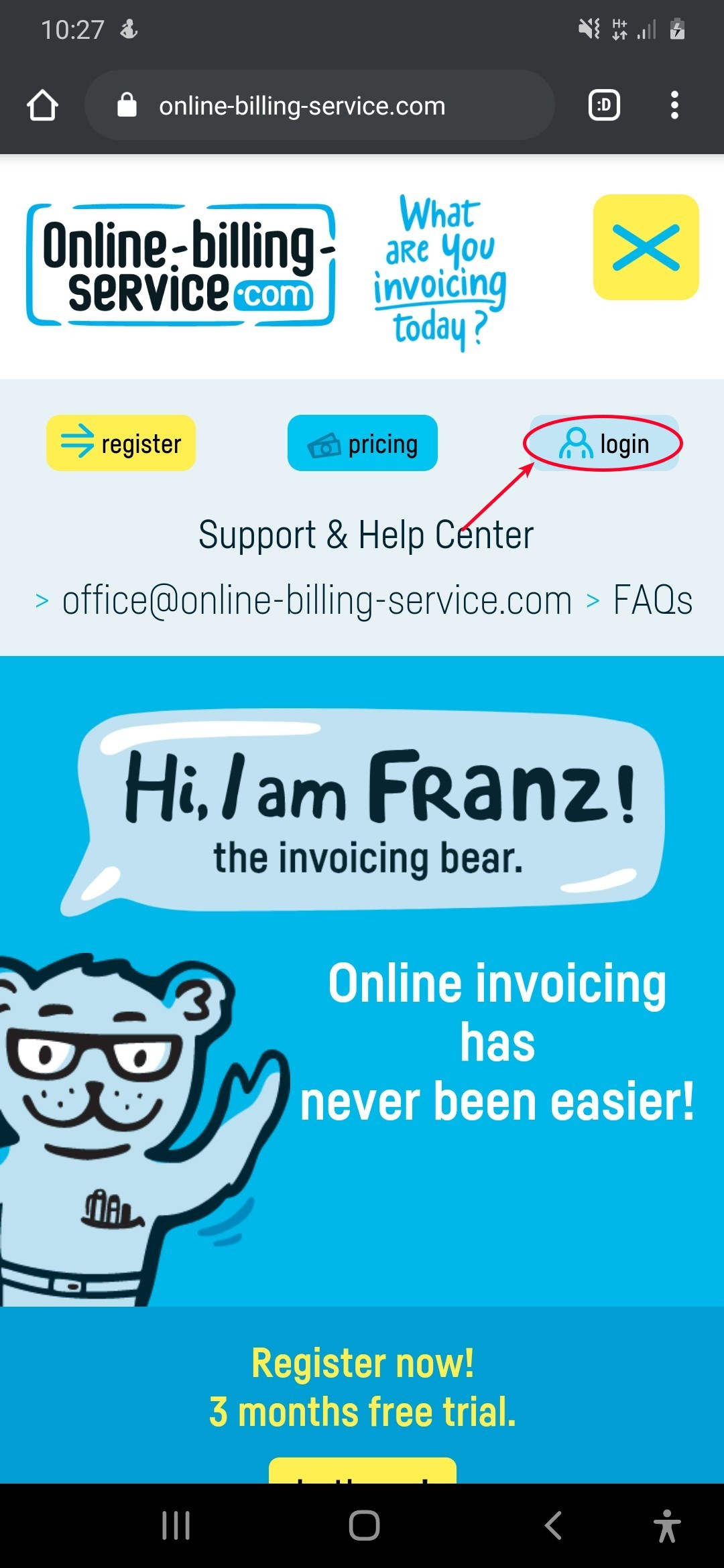 Forgot login data? See instructions to recover them - step 1
