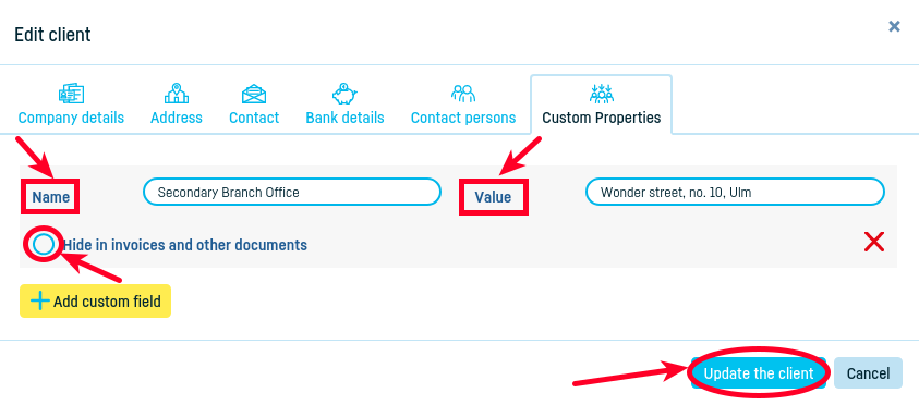 Custom properties - step 4