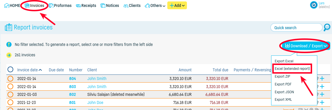 How to generate extended excel report - step 1