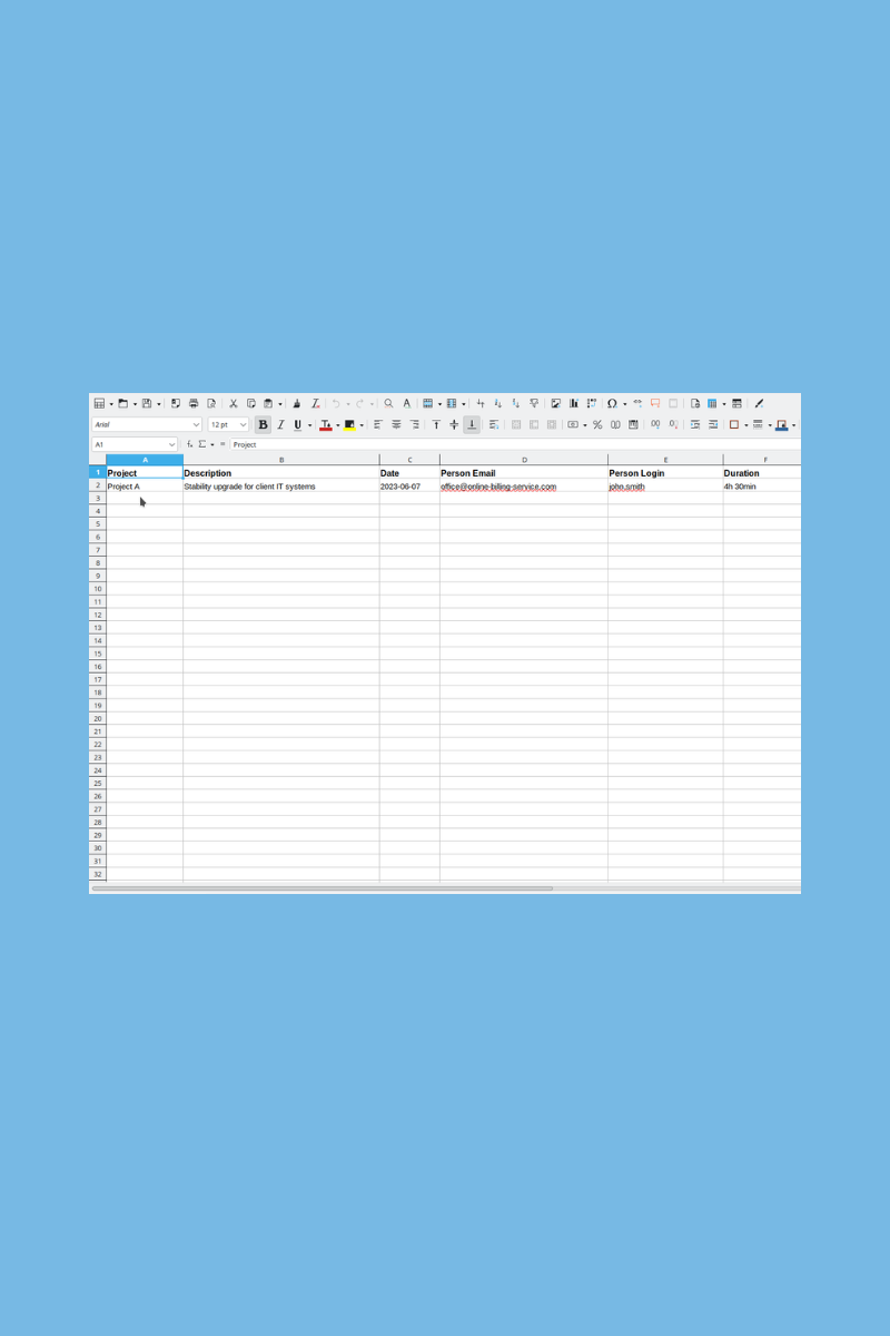 How to import work logs from Excel - step 4