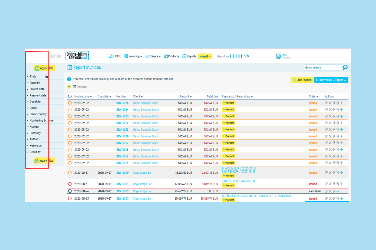 How to use search filters? - step 3