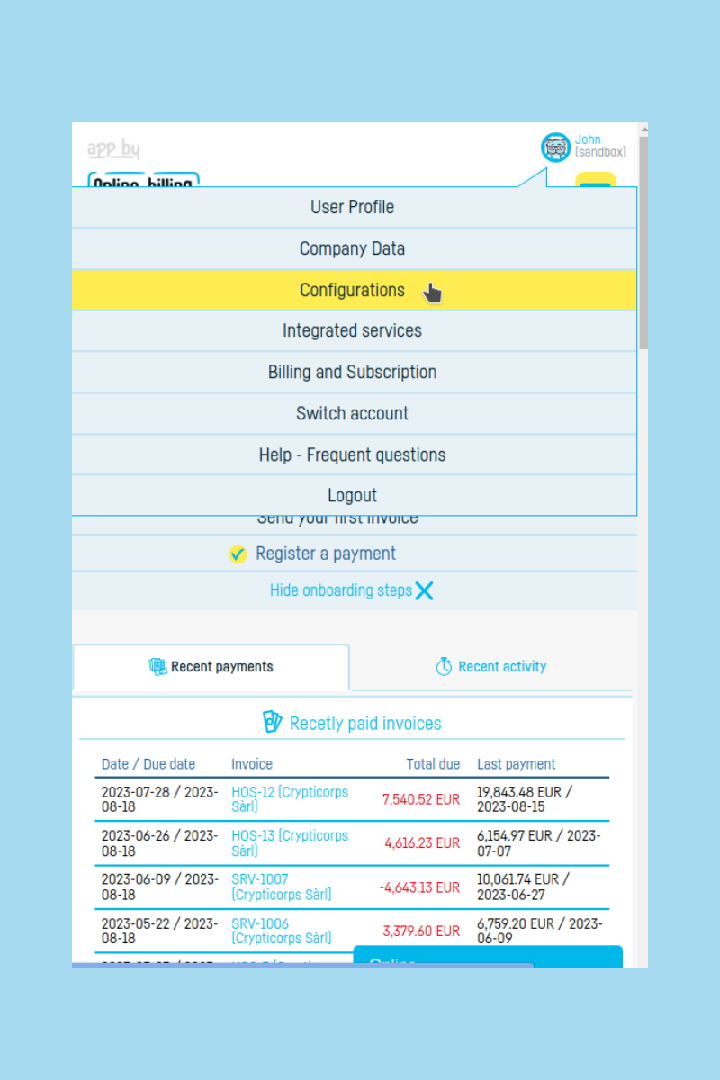 Automatically generate invoice from proforma payment - step 1