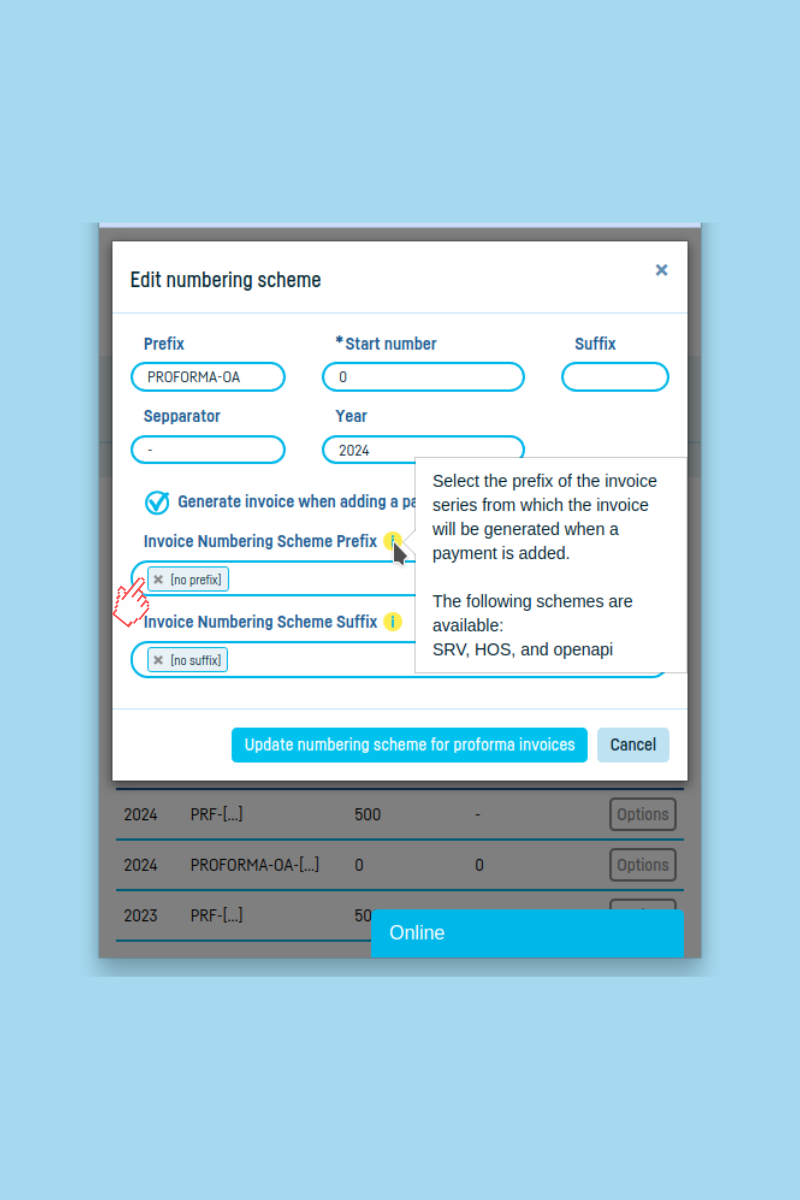 Automatically generate invoice from proforma payment - step 6