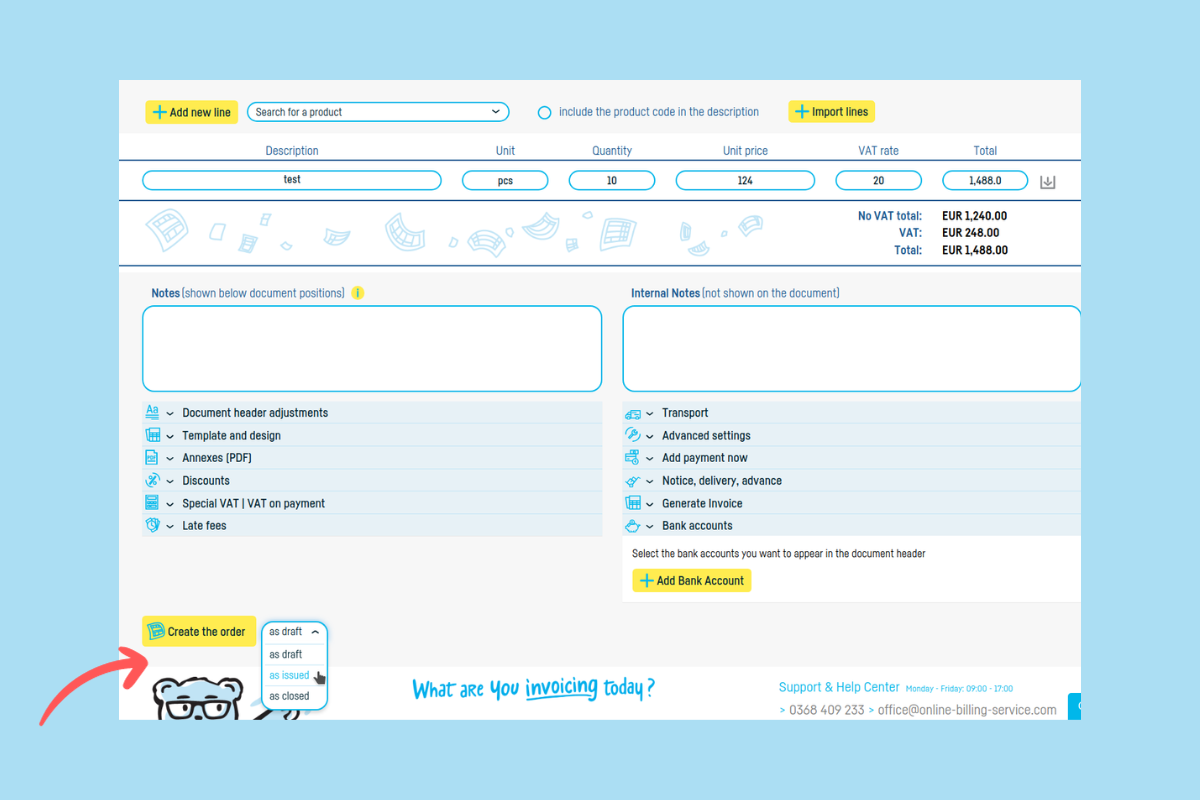 How to Add and Customize a Order - step 7