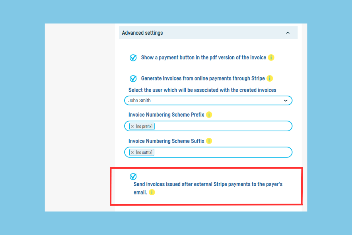 Stripe online billing integration